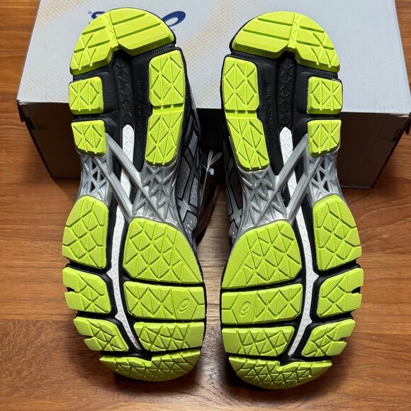 Asics Gel Kayano 22 Men's Size 12 Charcoal/Silver/Lime New with Box - Picture 6 of 8